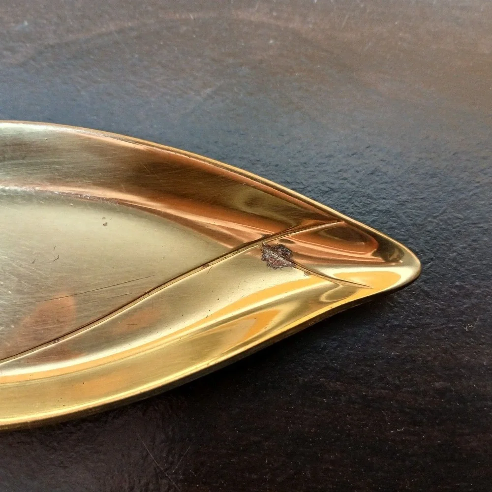 Vtg Brass Duck Tray Trinket Valet Jewelry Plate Dish Men Hunting Cabin Dresser
